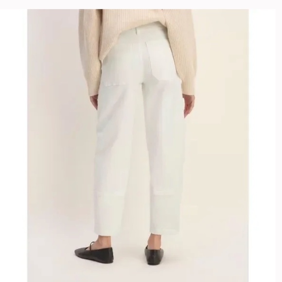 Everlane The Utility Barrel Pant Organic Cotton Bone Ecru Size 4 - Picture 6 of 14